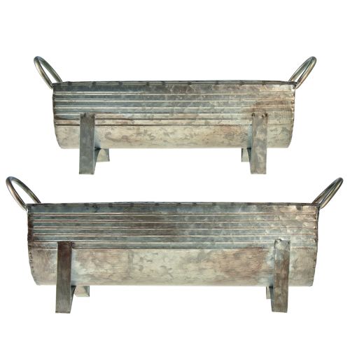 Floristik24 Plantengoot metaal L44cm/37,5cm set van 2