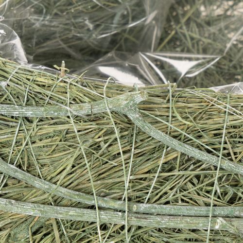 Hartvormige schaal van natuurlijk gras met plantfolie, 38 cm | Floristik24.nl