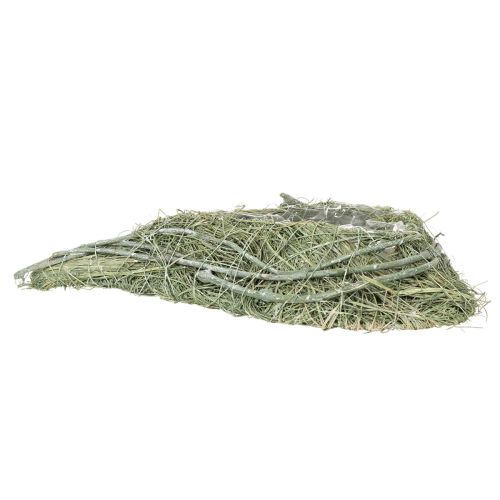 Hartvormige schaal van natuurlijk gras met plantfolie, 38 cm | Floristik24.nl