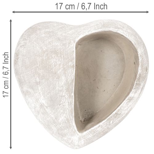 Hartvormige plantenbak, gegoten steen, decoratieve plantenbak, 17 cm | Floristik24.nl