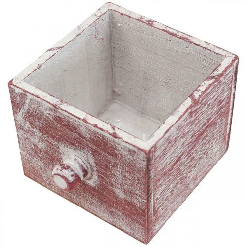 Artikel Plantenbak houten sierlade shabby chic rood wit 12cm