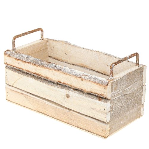 Artikel Plantenbak Hout Schors Natuurlijk Handvat L29cm/23cm Set 2st