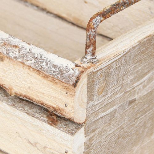 Artikel Plantenbak Hout Schors Natuurlijk Handvat L29cm/23cm Set 2st