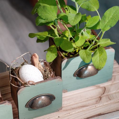 Artikel Plantenbak houten lades decoratie 22/18cm set van 2 stuks