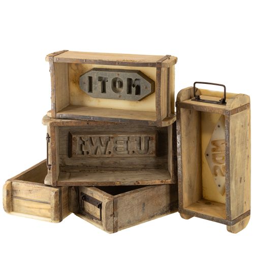 Artikel Plantenbak houten baksteenvorm hout upcycling 32×15×10cm