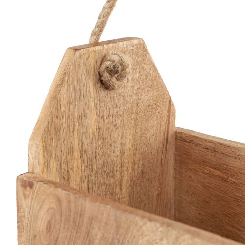 Artikel Plantenbak van natuurlijk jutehout met handvat 35x16x21,5cm