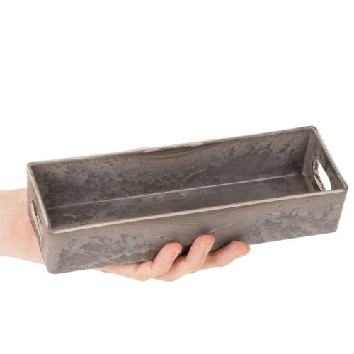 Compacte rechthoekige schaal, veelzijdig te gebruiken voor decoratie en beplanting, 23 cm | Floristik24.nl