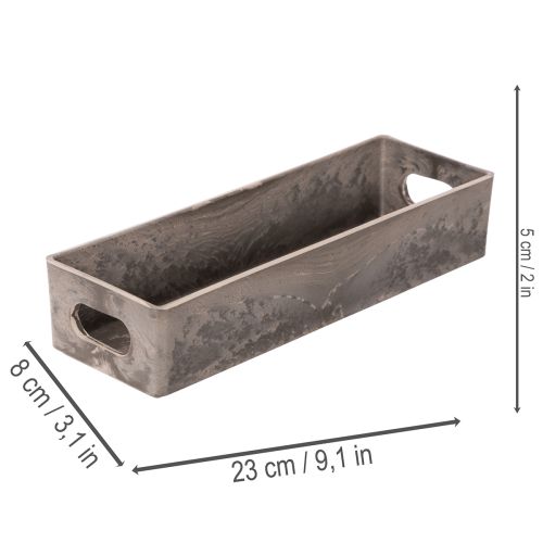 Compacte rechthoekige schaal, veelzijdig te gebruiken voor decoratie en beplanting, 23 cm | Floristik24.nl