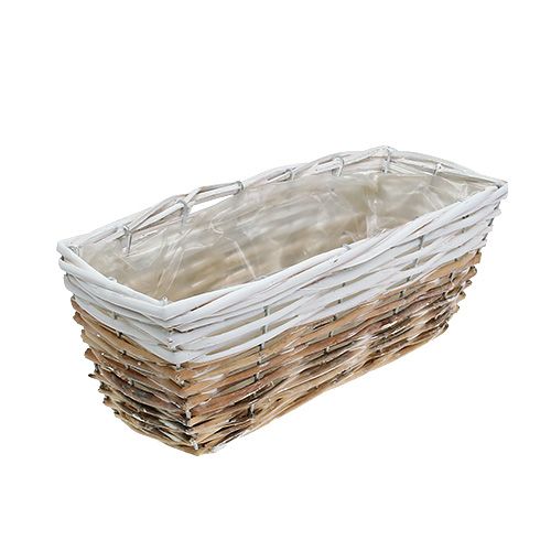 Floristik24 Plantenbak 31x13cm wit-natuur