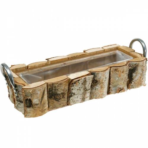 Floristik24 Plantenbak berken met handvatten 40×15×13cm deco berkenhout