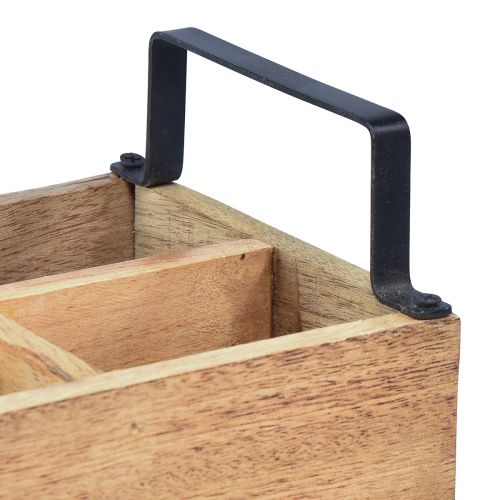 Floristik24 Plantenbak houten bestekhouder houten bak 4 vakken L30cm