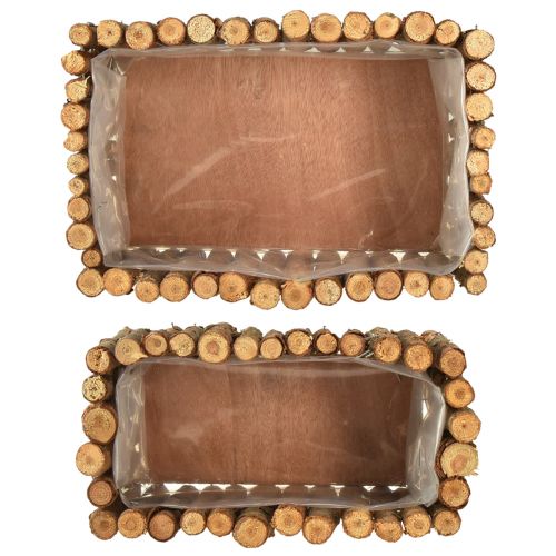Artikel Plantenbak houten kruidenbak berken L23/28cm set van 2