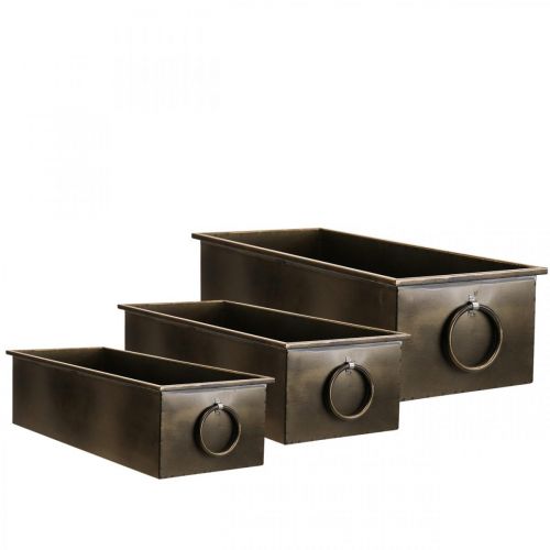 Artikel Bloembak Metalen Plantenbak Messing 59/53/47cm Set van 3
