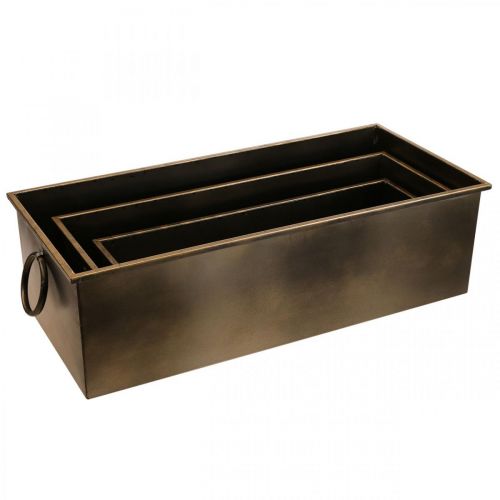 Artikel Bloembak Metalen Plantenbak Messing 59/53/47cm Set van 3