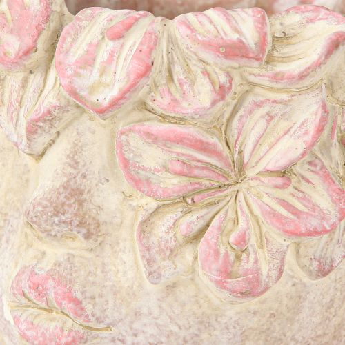 Artikel Plantenkop bloempot om op te hangen betonlook roze H13cm