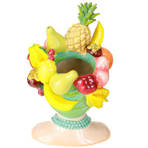 Artikel Plantenhoofd buste vrouw met tropische vruchten vaas H22cm