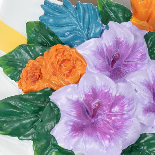 Artikel Bloemenvaas met vrouw op hoed en bloemen, plantenpotdecoratie voor binnen en buiten, 20 cm