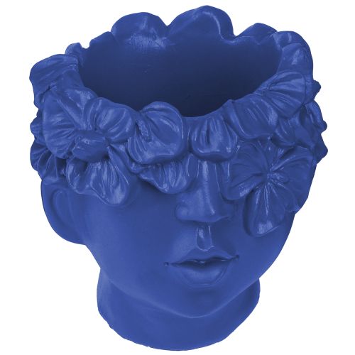 Artikel Plantenkop Polyresin Bust Plantenbak Blauw 13,5×13×14cm