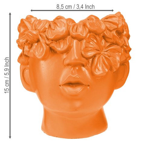 Artikel Plantenkop Plantenbak Buste Plantenpot Oranje 13,5×13×14cm