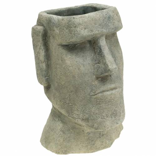 Floristik24 Plantkop Moai buste grijs H28cm