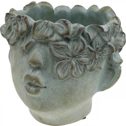 Floristik24 Plantenkop, decoratieve buste, bloemhoofd, betondecoratie, antieke look H18cm
