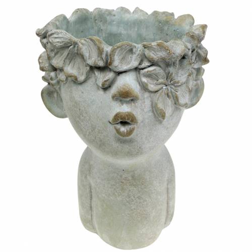 Floristik24 Plantkop buste steen gegoten Ø17.5cm H26cm