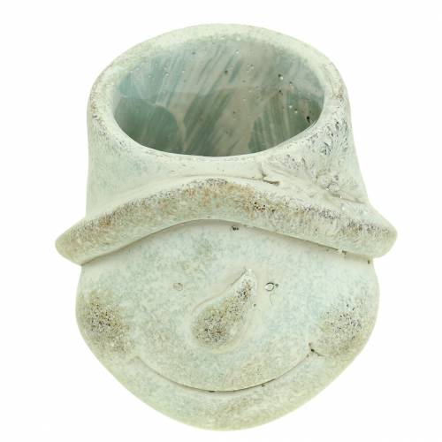 Artikel Plantenbak plant hoofd sneeuwpop Ø11cm H11.5cm 2st
