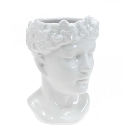 Floristik24 Plantkop buste vrouw witte keramische bloemenvaas H19cm
