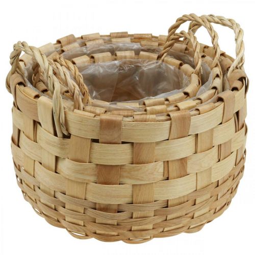 Artikel Plantenmand plantenbak siermand naturel Ø18/23/29cm set van 3