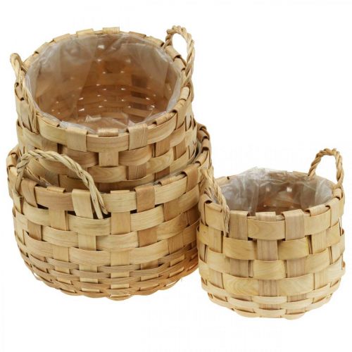 Artikel Plantenmand plantenbak siermand naturel Ø18/23/29cm set van 3
