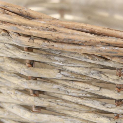 Artikel Plantenmand rieten mand naturel grijswit Ø25 H21cm 2st