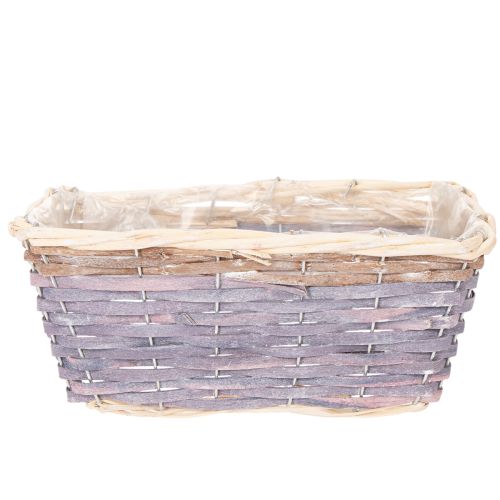 Rechthoekige plantenmand met folie, decoratieve mand, plantenbak, 25 cm, 4 stuks | Floristik24.nl