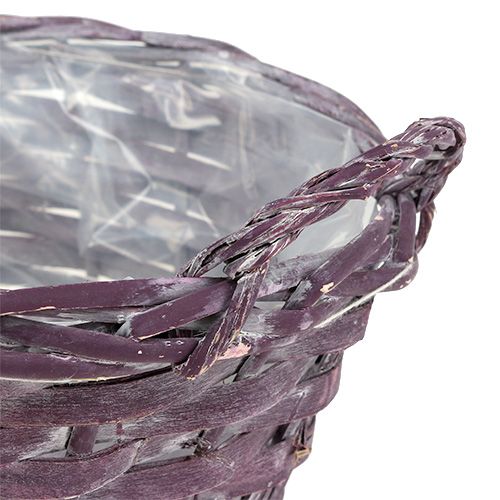 Floristik24 Plantenmand rond donkerpaars Ø20cm H10cm
