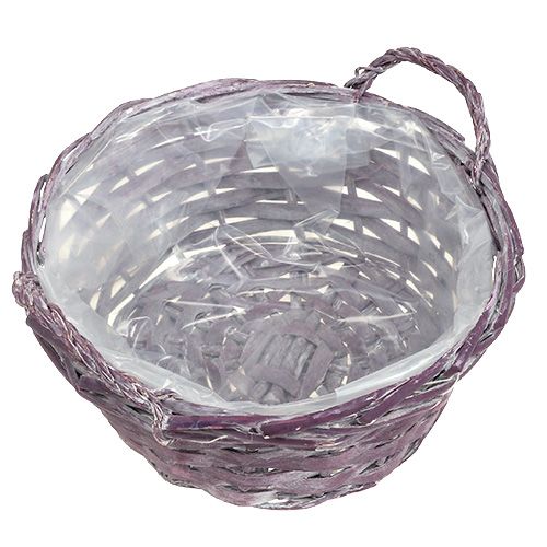 Floristik24 Plantenmand rond donkerpaars Ø20cm H10cm