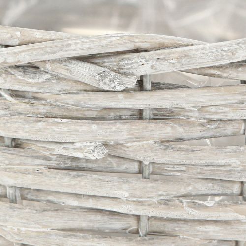 Artikel Plantenmand rond rieten mand witgrijs Ø30/25/20cm set van 3