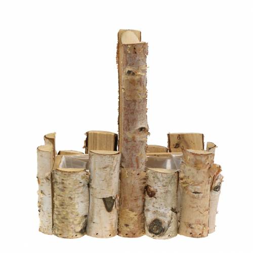 Floristik24 Planten mand berken takken met handvat 24x14.5cm H25.5cm