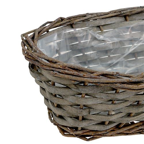 Floristik24 Plantenmand ovaal grijs 30cm x 15cm x 10cm 1p