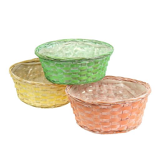 Artikel Plantenmand rond Ø25cm oranje, geel, groen 6 st