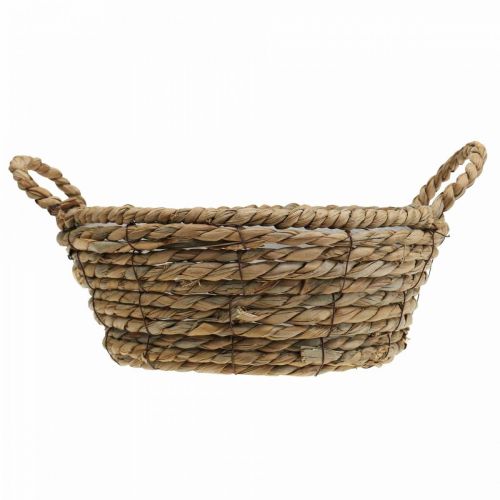 Floristik24 Plantenmand rond zeegrasmand met hengsels decoratieve mand Ø25cm H9cm