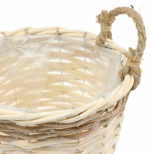Floristik24 Plantenmand met jute handvatten Ø24 / 20 / 14,5cm, set van 3