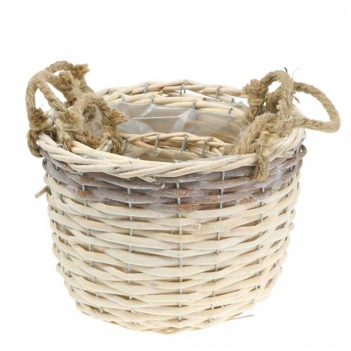 Floristik24 Plantenmand met jute handvatten Ø24 / 20 / 14,5cm, set van 3