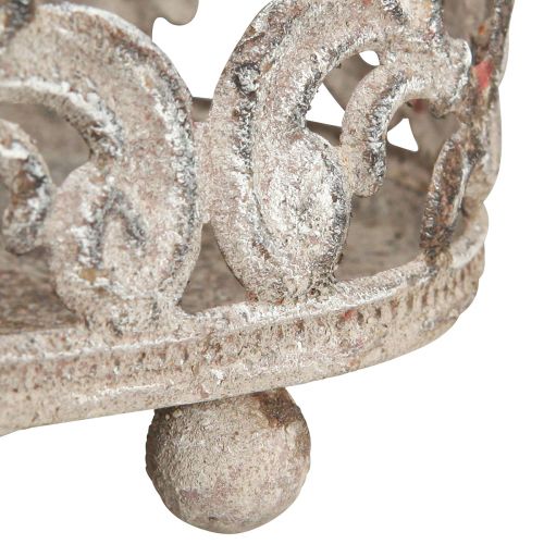 Floristik24 Decoratief dienblad ovaal antieklook grijs roest 26/21cm set van 2 stuks