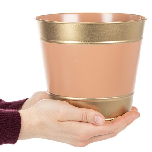 Artikel Metalen plantenpot/bloempot, Ø17cm H14,5cm, 4 stuks