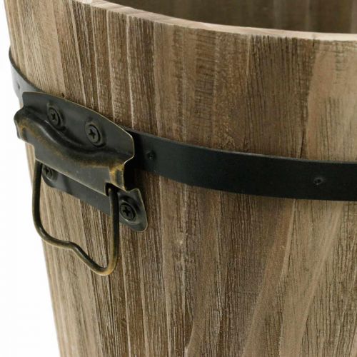Floristik24 Ovale houten plantenbak met handgrepen in landelijke stijl 40 × 25 × 30cm