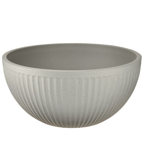 Bloempot kunststof grijs gevlekte kom met groeven Ø30cm
