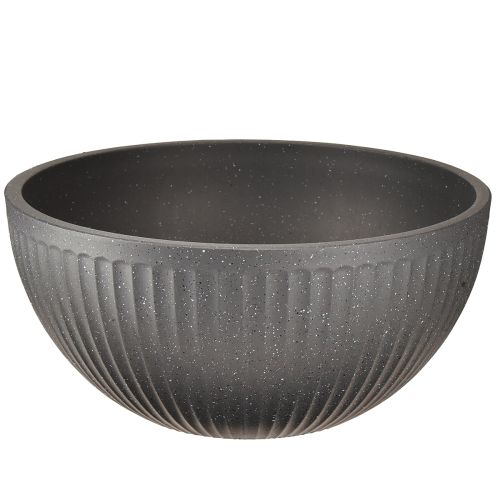 Bloempot kunststof schaal met groeven antraciet Ø30cm