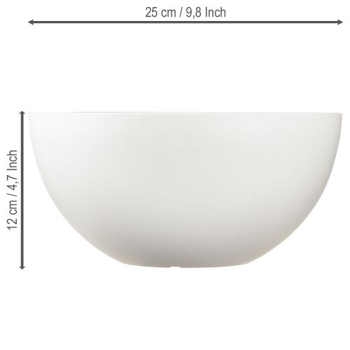 Artikel Bloempot kunststof ronde kom wit Ø25cm H12cm