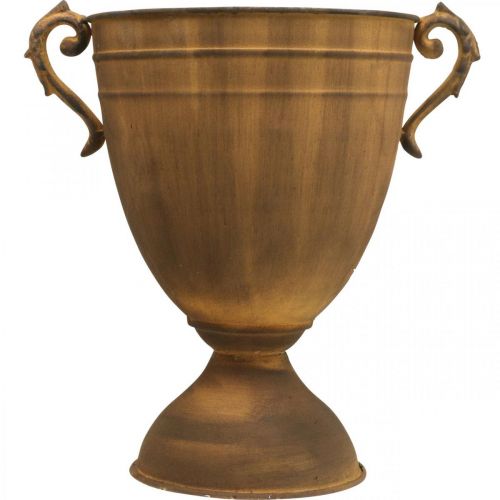 Plantenpot roestlook kopvaas metaal Ø22,5cm H32,5cm | Floristik24.nl