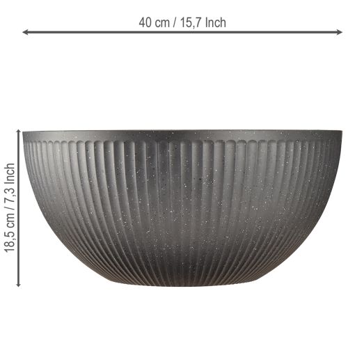 Artikel Bloempot schaal kunststof antraciet Ø40cm H18,5cm