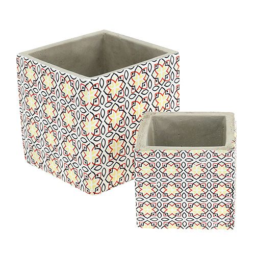 Floristik24 Bloempot set met patroon 8cm x 8cm en 11cm x 11cm